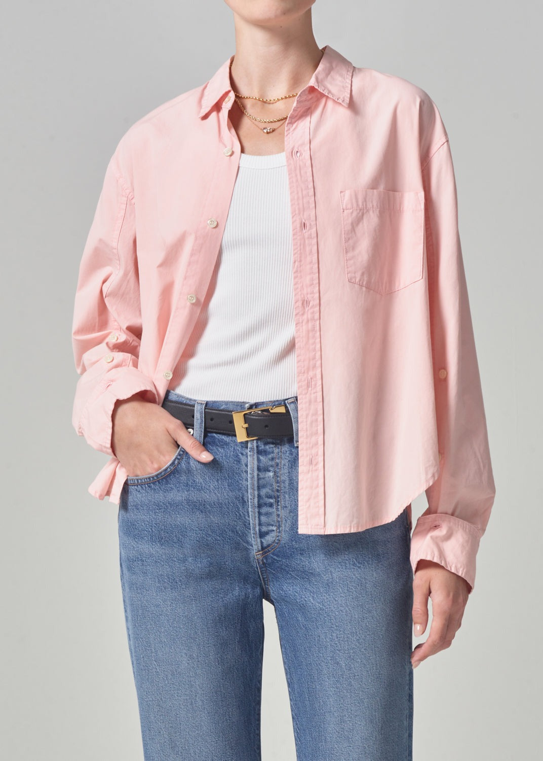 Kayla Shrunken Shirt - Roselle