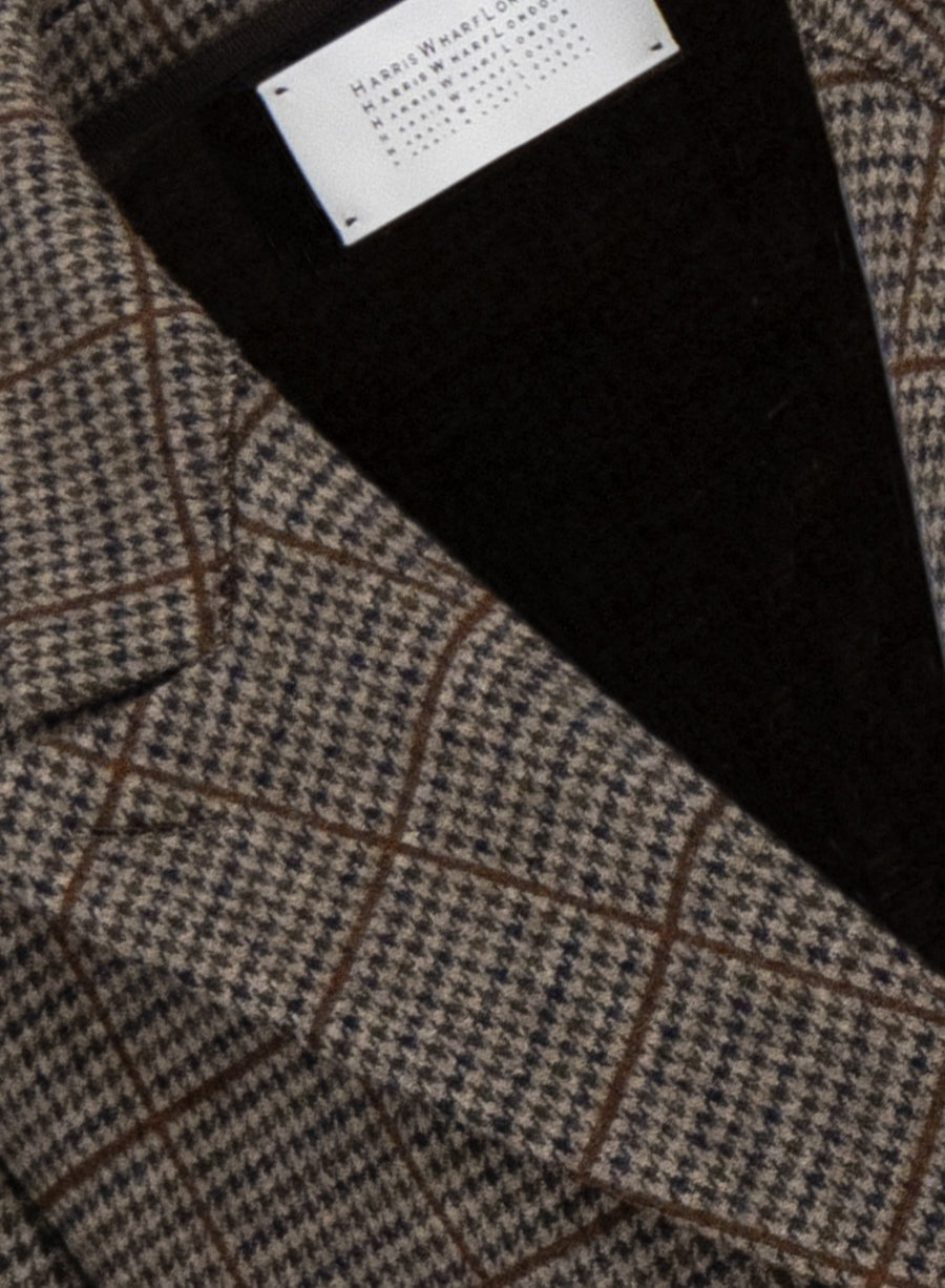 Slouchy Plaid Peacoat in Loro Piana Wool