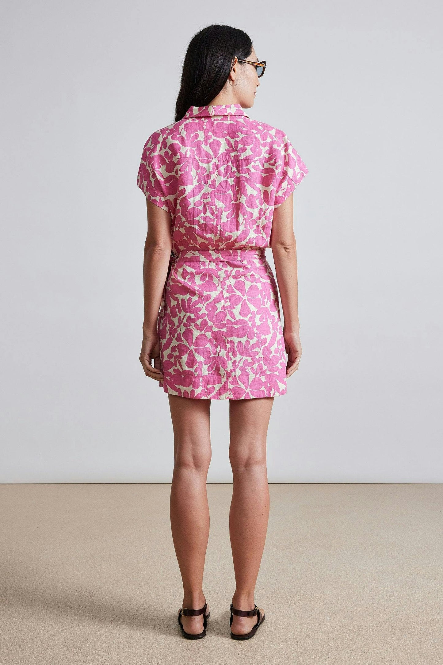 Catania Wrap Mini Dress- Pink Burst Floral